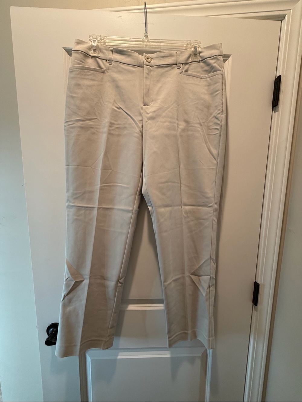 CJ Banks Women's Straight Leg Pants in Light Beige